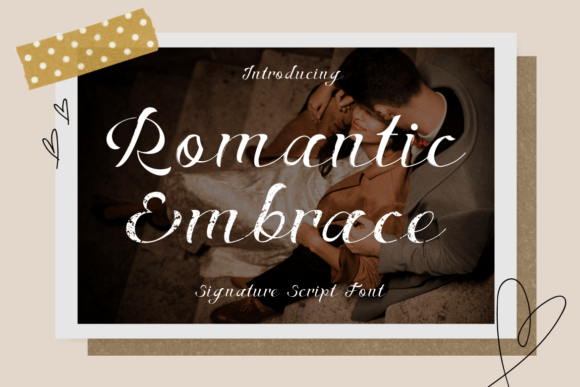Romantic Embrace: Signature Script Font for Handmade Products